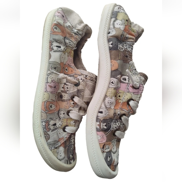 Skechers Bobs Shoes Women's 6 Bingo Dog Lace Up Canvas Comfort Slip On Shoes - Picture 6 of 9